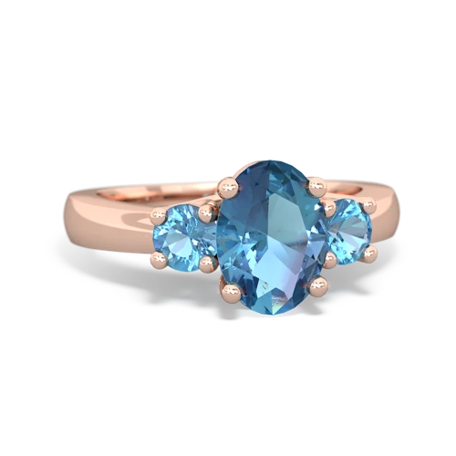 Blue Topaz Genuine Swiss Blue Topaz with Genuine Swiss Blue Topaz Three Stone Trellis ring Ring