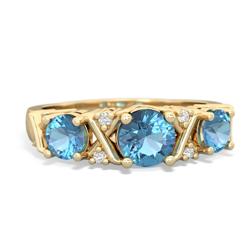 Blue Topaz Genuine Swiss Blue Topaz with Genuine Swiss Blue Topaz and Genuine Opal Hugs and Kisses ring Ring