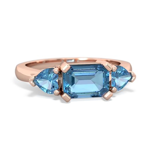 Blue Topaz Genuine Swiss Blue Topaz with Genuine Swiss Blue Topaz and  Three Stone ring Ring