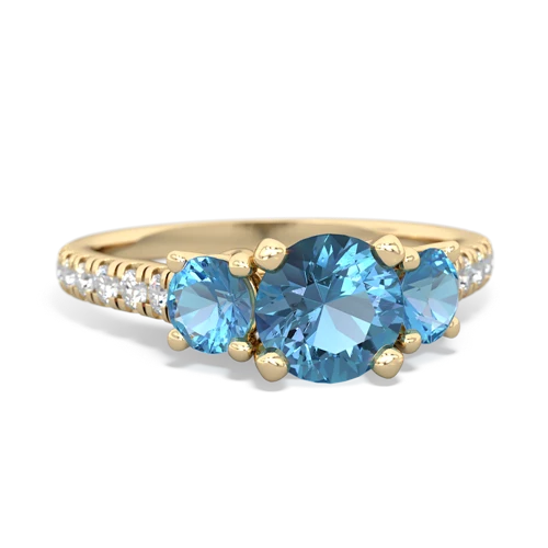 Blue Topaz Genuine Swiss Blue Topaz with Genuine Swiss Blue Topaz and  Pave Trellis ring Ring