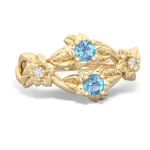 Blue Topaz Genuine Swiss Blue Topaz with Genuine Swiss Blue Topaz Sparkling Bouquet ring Ring