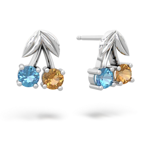 blue topaz-citrine cherries earrings