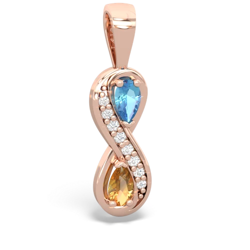 blue topaz-citrine keepsake infinity pendant