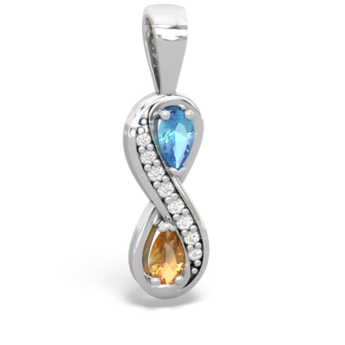 blue topaz-citrine keepsake infinity pendant