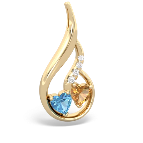 blue topaz-citrine keepsake swirl pendant