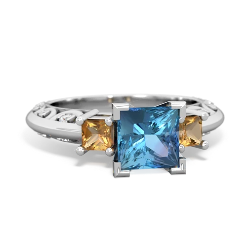 blue topaz-citrine engagement ring