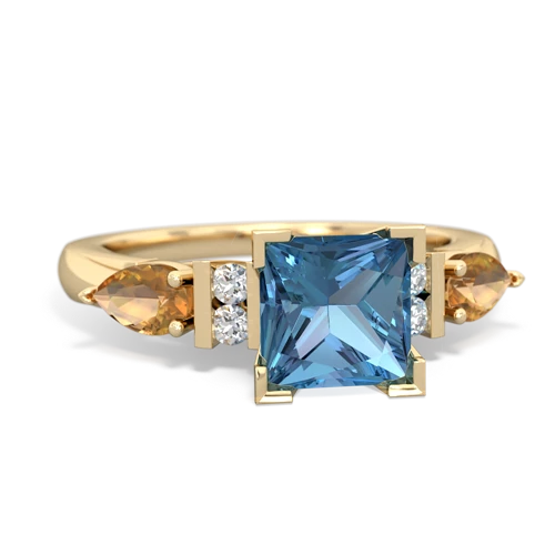 blue topaz-citrine engagement ring