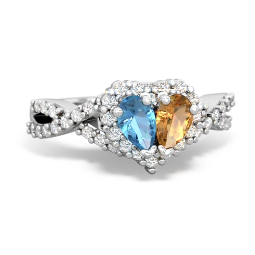 blue topaz-citrine engagement ring