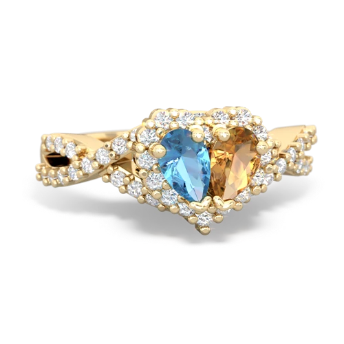 blue topaz-citrine engagement ring