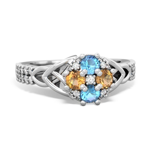 blue topaz-citrine engagement ring