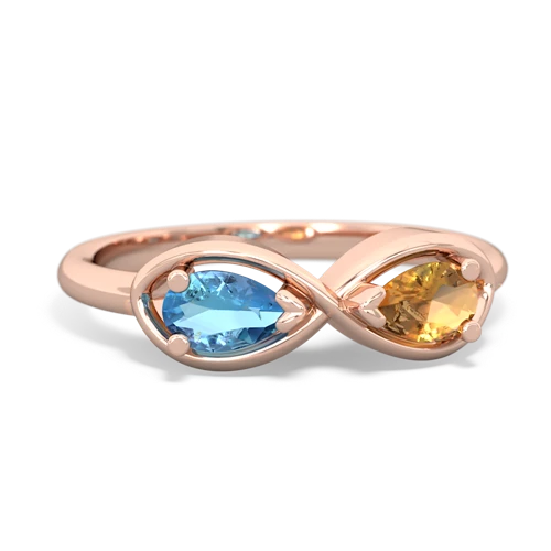 blue topaz-citrine infinity ring