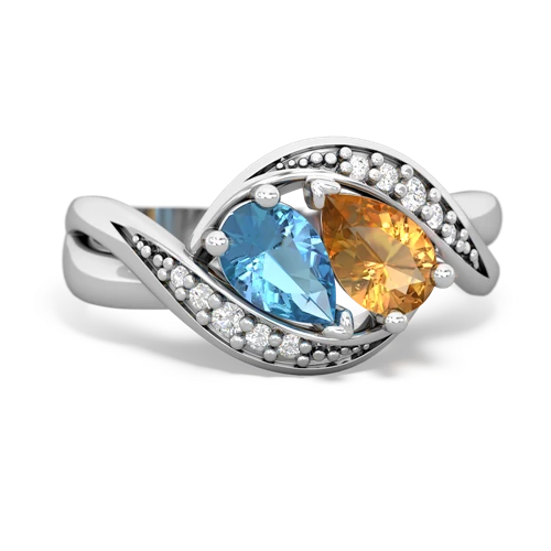 blue topaz-citrine keepsake curls ring