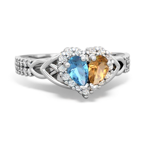 blue topaz-citrine keepsake engagement ring