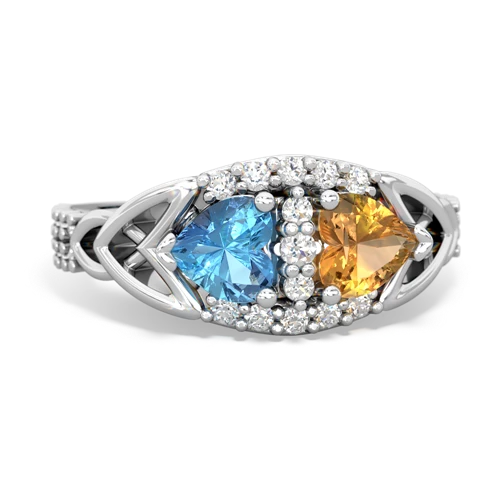 blue topaz-citrine keepsake engagement ring