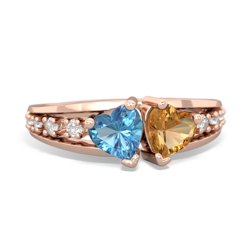 blue topaz-citrine modern ring