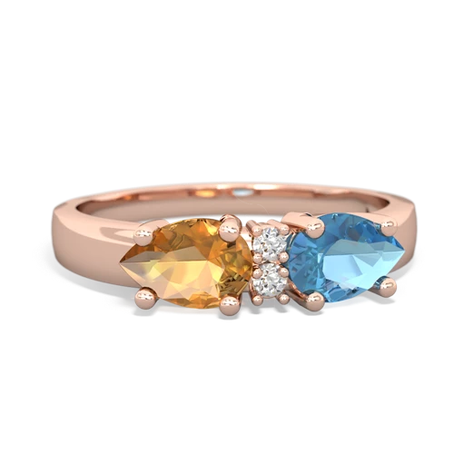 blue topaz-citrine timeless ring