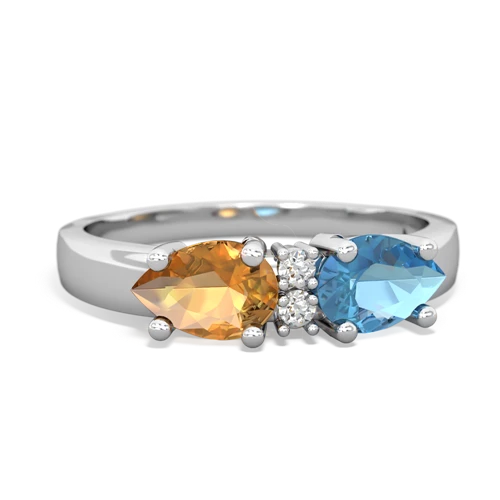 blue topaz-citrine timeless ring