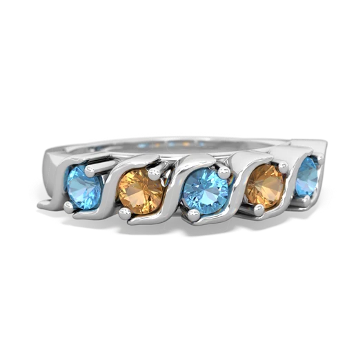 blue topaz-citrine timeless ring