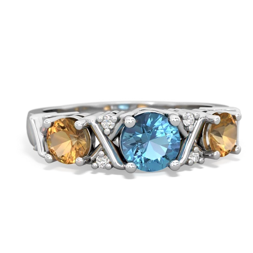 blue topaz-citrine timeless ring