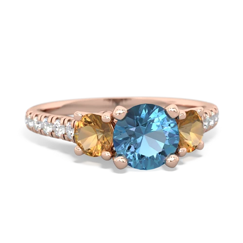 blue topaz-citrine trellis pave ring