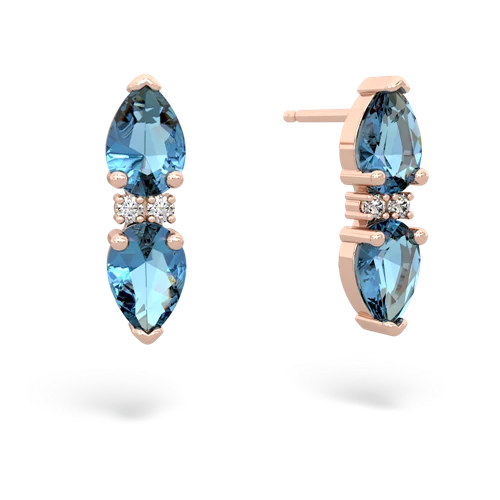 blue topaz bowtie earrings