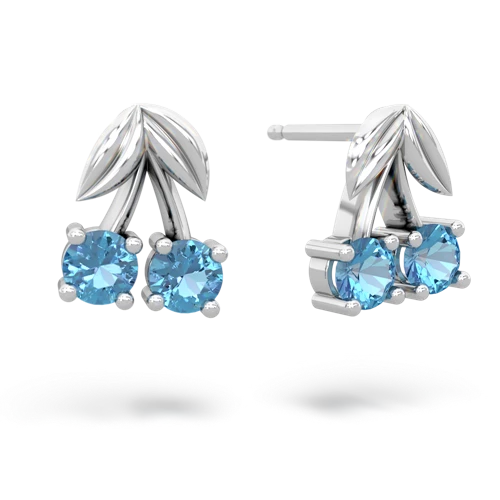 blue topaz cherries earrings