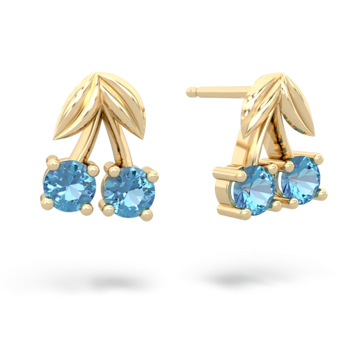 blue topaz cherries earrings