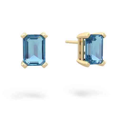 blue topaz emerald cut stud earrings