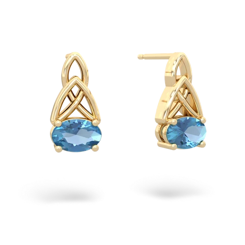 Blue Topaz Celtic Trinity Knot Genuine Swiss Blue Topaz earrings Earrings