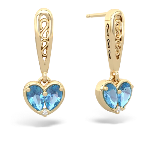 blue topaz filligree earrings