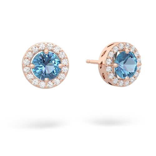 blue topaz halo earrings