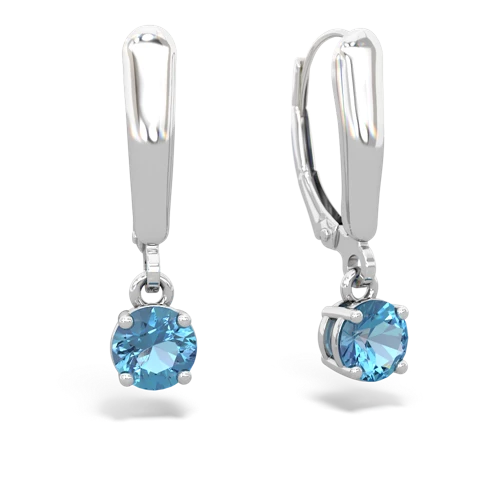 blue topaz lever-back earrings