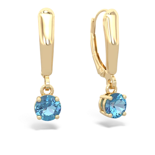 blue topaz lever-back earrings