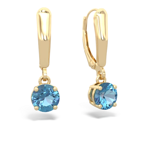 blue topaz lever-back earrings