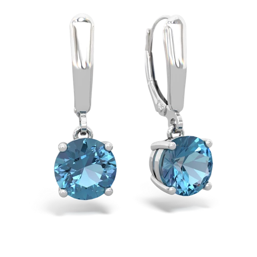 blue topaz lever-back earrings