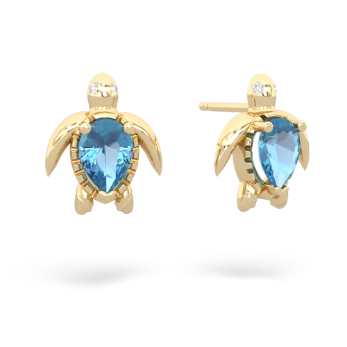 blue topaz sea turtle earrings