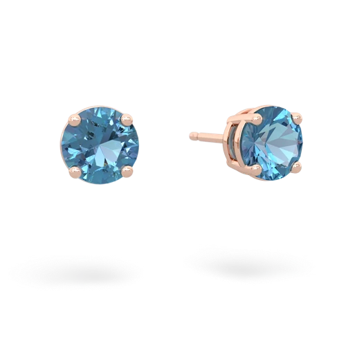 Blue Topaz Round Stud Genuine Swiss Blue Topaz earrings Earrings