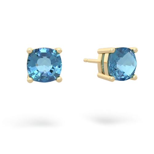 Blue Topaz Checkerboard Cushion Stud Genuine Swiss Blue Topaz earrings Earrings