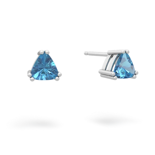 blue topaz trillion stud earrings
