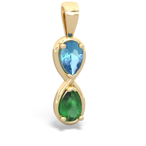 blue topaz-emerald infinity pendant