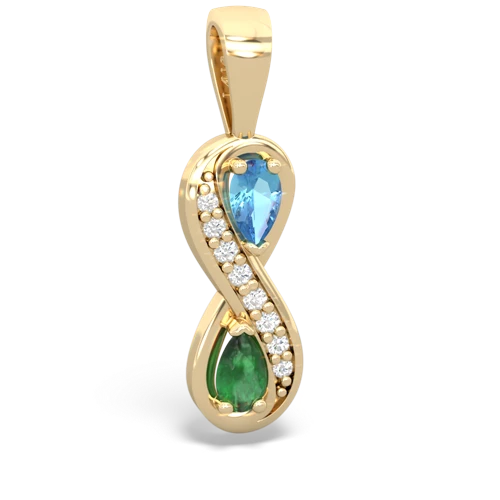 blue topaz-emerald keepsake infinity pendant
