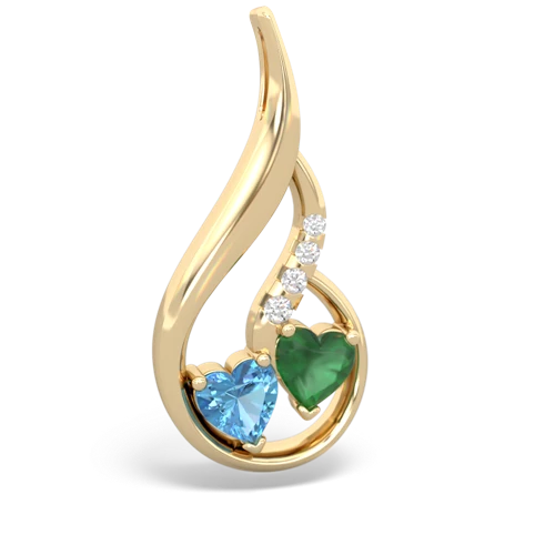 blue topaz-emerald keepsake swirl pendant