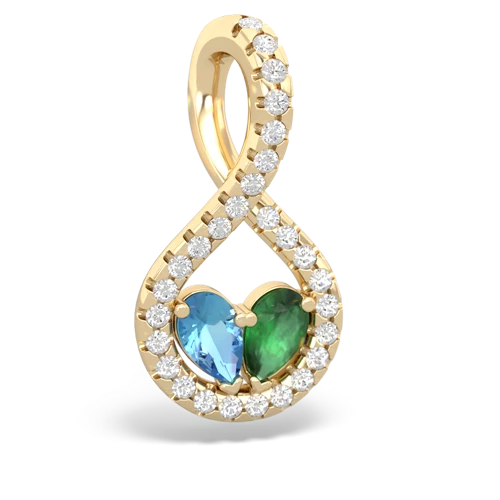 blue topaz-emerald pave twist pendant