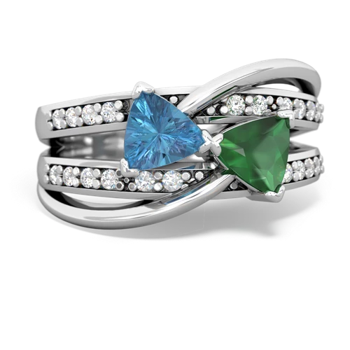 blue topaz-emerald couture ring