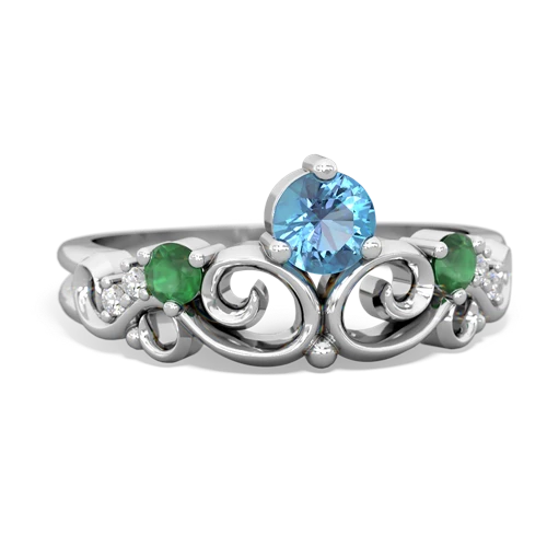 blue topaz-emerald crown keepsake ring