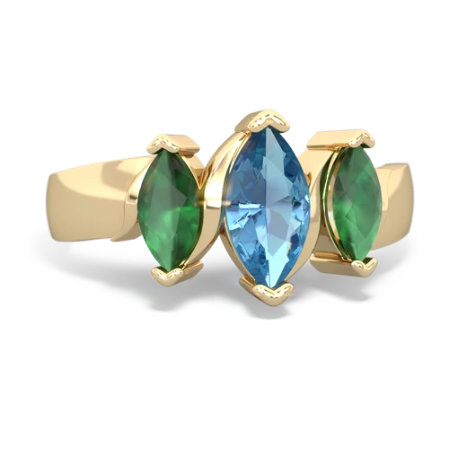 blue topaz-emerald keepsake ring