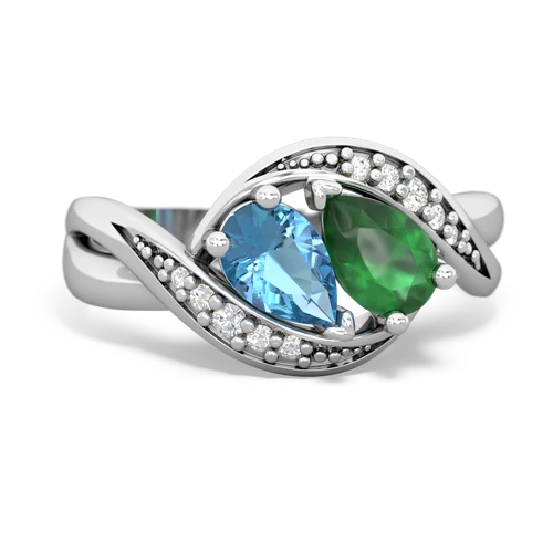 blue topaz-emerald keepsake curls ring