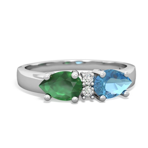 blue topaz-emerald timeless ring