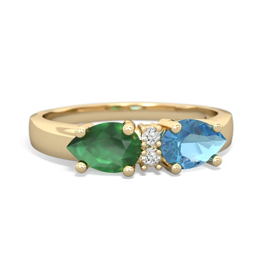 blue topaz-emerald timeless ring