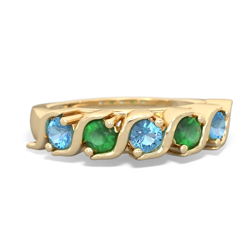 blue topaz-emerald timeless ring